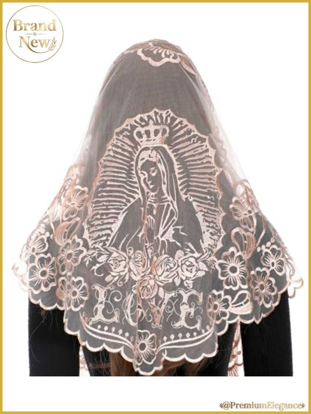 Catholic Chapel Lace Veil Mantilla for Women with Combs